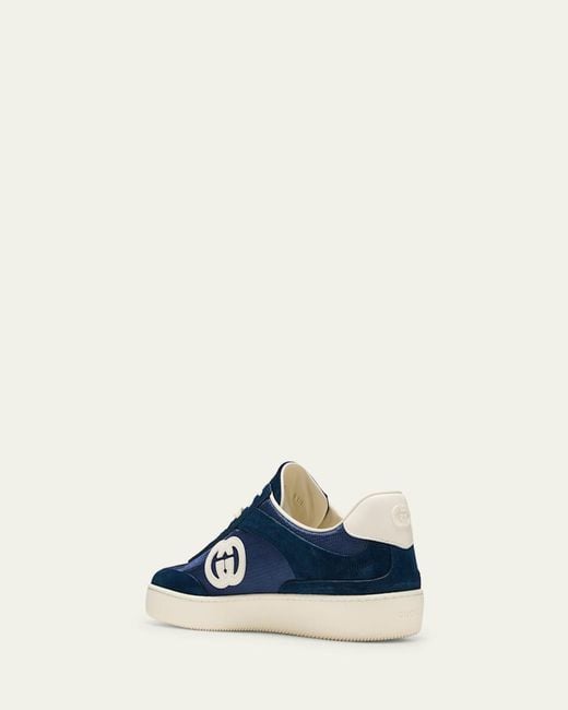 Gucci Blue Suede Leather Sneakers for men