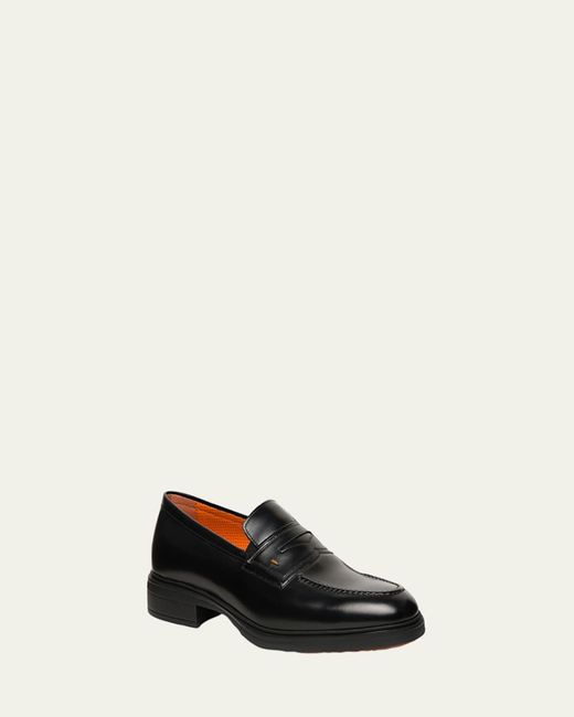 Santoni White Easy Leather Cap-Toe Oxfords for men