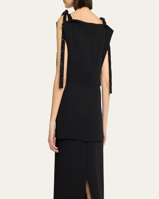 The Row Black Bozuni Sequined Ribbon Structured Silk Top