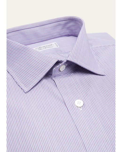 Charvet Purple Micro-stripe Cotton Dress Shirt for men