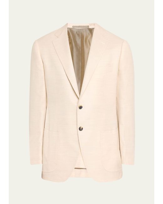 Cesare Attolini Natural Cashmere-silk Twill Sport Coat for men