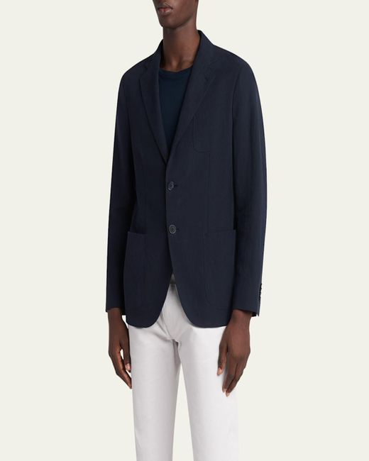 Giorgio Armani Blue Upton Linen Jacket for men