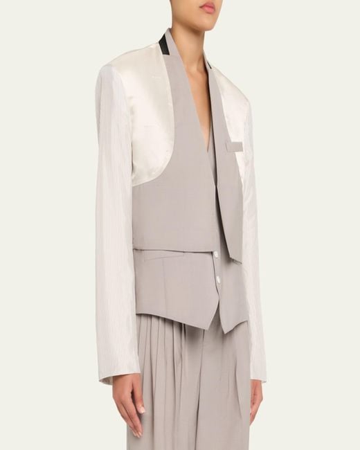 Peter Do Natural Mun Patchwork Blazer Jacket