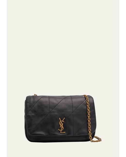 Saint Laurent Gray Jamie 4.3 Small Ysl Shoulder Bag In Quilted Smooth Leather
