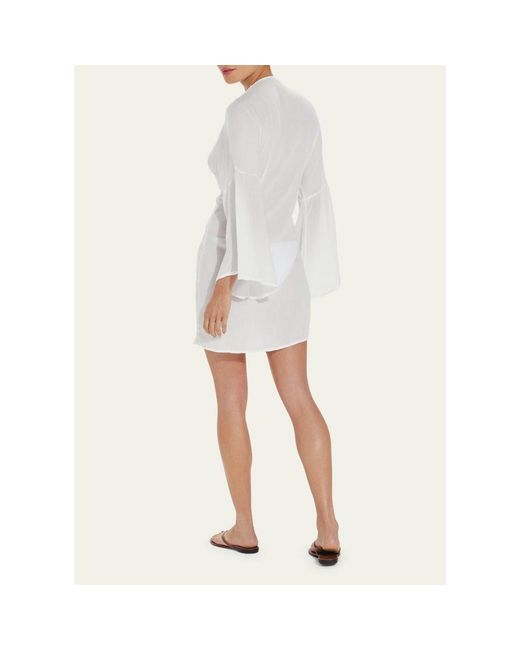 ViX White Solid Perola Knot Short Coverup