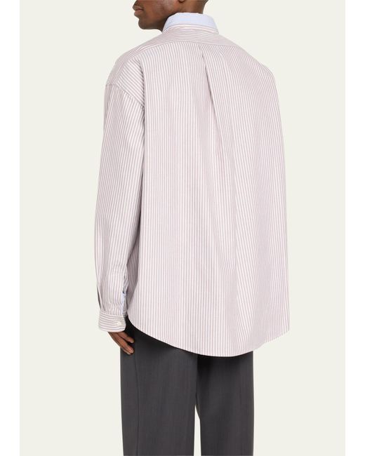 Hed Mayner Pink Double-layer Oversized Sport Shirt for men