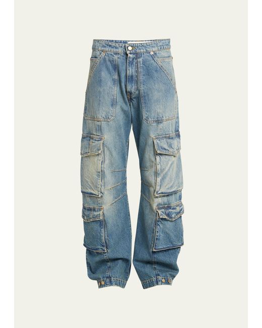 Golden Goose Deluxe Brand Blue Low-rise Wide-leg Cargo Jeans
