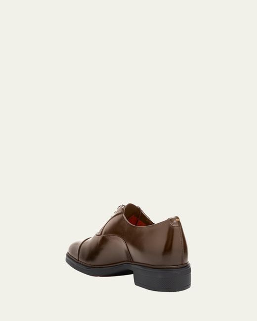 Santoni White Easy Leather Cap-Toe Oxfords for men