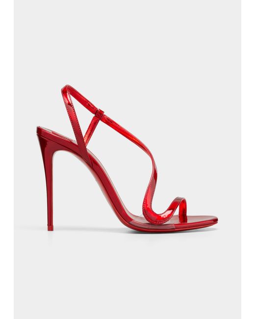 Christian Louboutin Rosalie Patent Red Sole Stiletto Sandals | Lyst