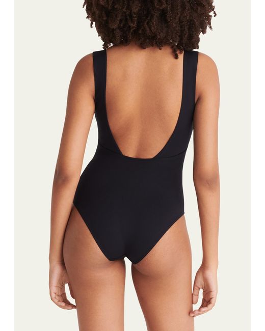 Eres Blue Hold Up Low-back One-piece Swimsuit