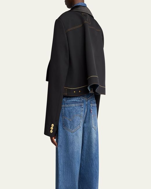 Sacai Blue Layered Wool Denim Jacket
