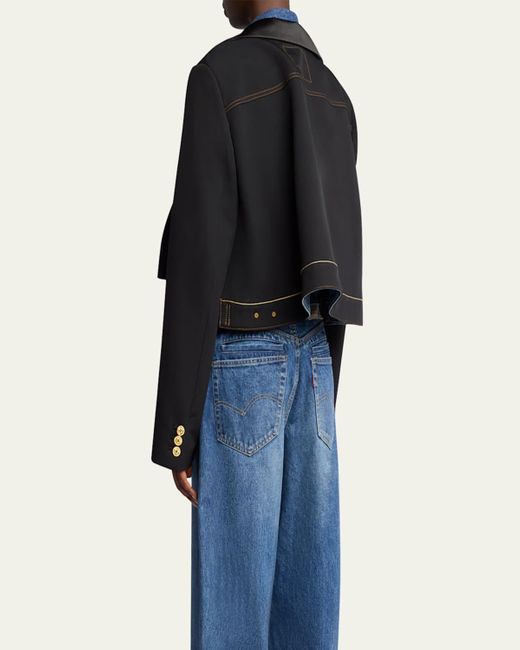 Sacai Blue Layered Wool Denim Jacket