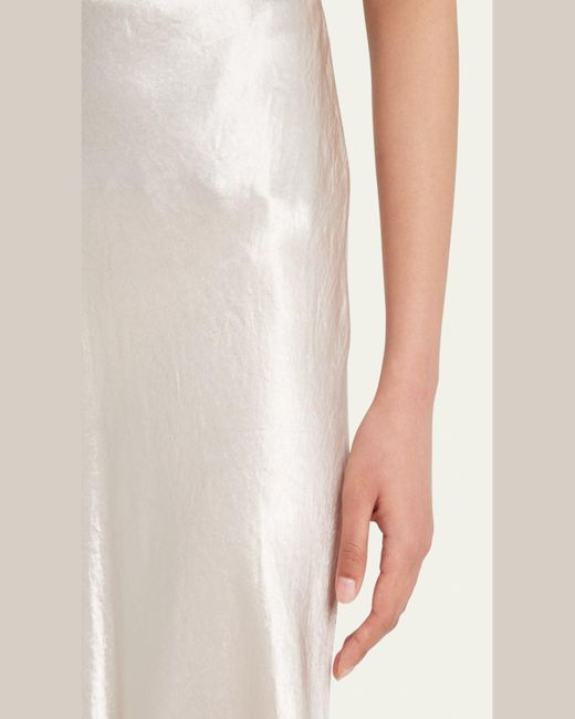 Vince White Satin Slip Midi Skirt