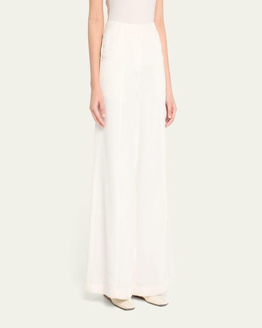 Twp Natural Dees Wide-Leg Linen-Blend Trousers