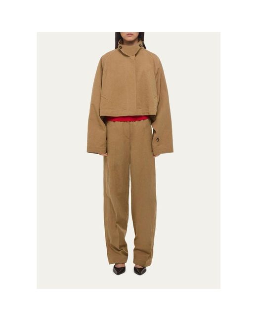 Helmut Lang Natural Cropped Trench Jacket