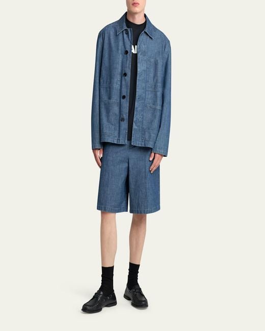 Jil Sander Blue Denim Chore Jacket for men