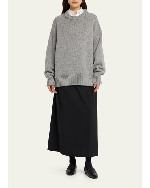 The Row Gray Ophelia Wool-cashmere Sweater