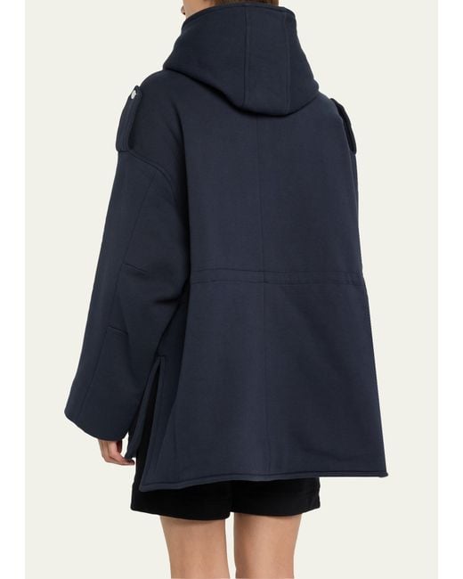 FAZ Blue Ruby Hooded Top Coat With Drawcord Waist