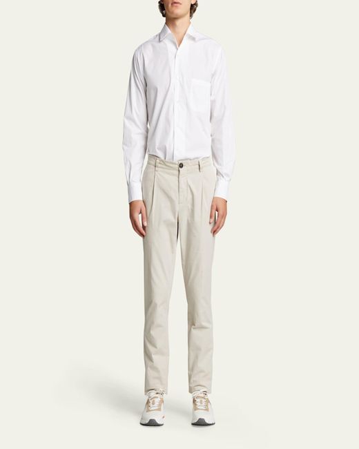 Loro Piana White Andre Cotton Poplin Shirt for men