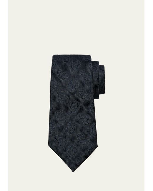 Zegna Blue Silk Jacquard Tie for men