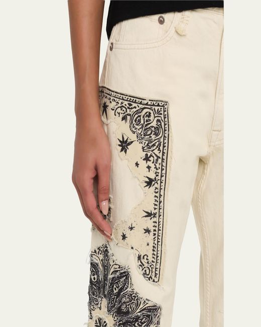 R13 Natural X-Boyfriend Patchwork Jeans