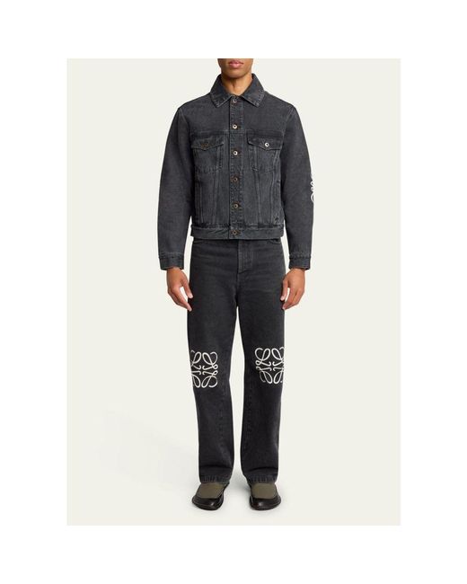 Loewe Blue Anagram Elbow Trucker Jacket for men