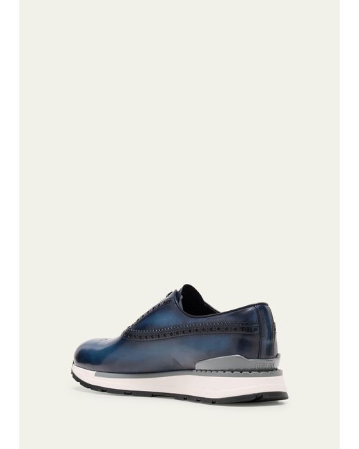 Berluti Blue Fast Track Oxford Sneakers for men