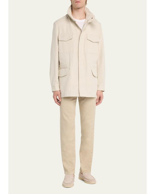 Loro Piana Natural New Traveller Cotton-linen Rain Jacket for men