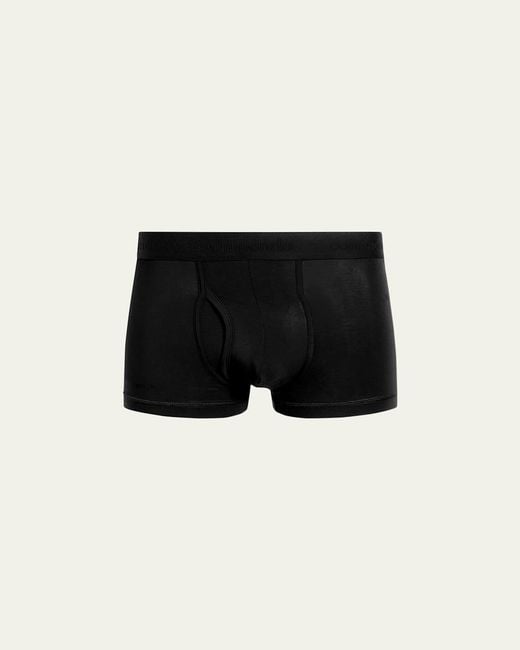 Commando Black Micro-Modal Relaxed Fit Trunks for men
