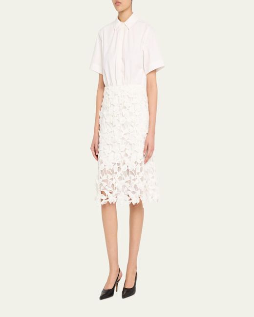 Jonathan Simkhai Natural Colette Short-Sleeve Combo Dress