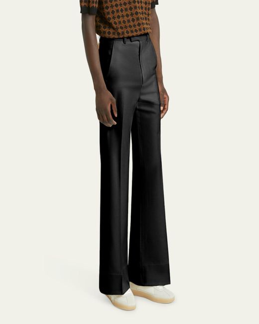 Amiri Black Creased Wool Flare Pants for men