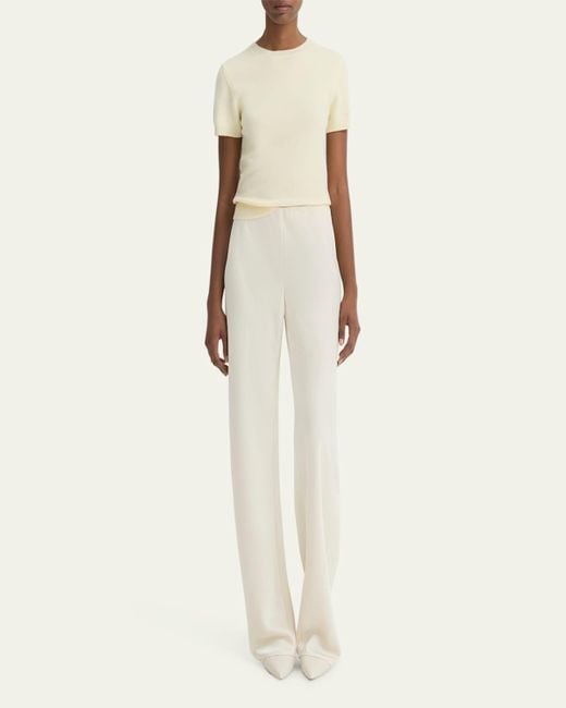 Vince Natural Fluid Bias-Cut Crushed Satin Pants