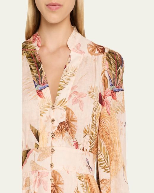 Zimmermann Natural Ascension Plunge Maxi Dress
