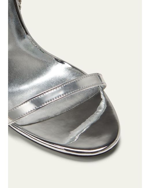 Area White Crystal Fringe Ankle-strap Sandals