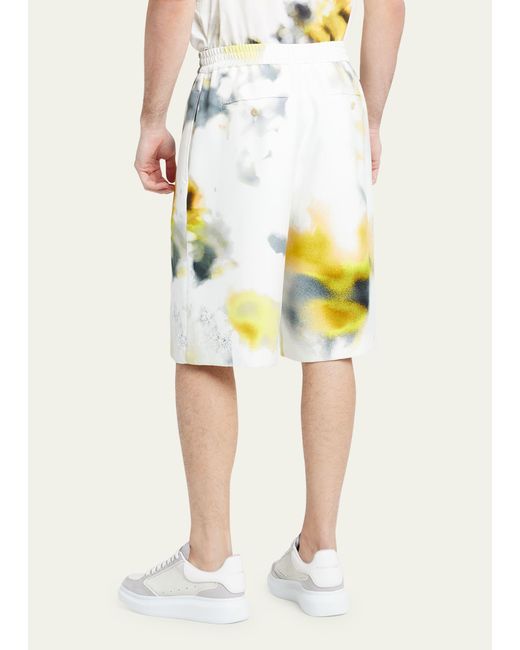Alexander McQueen Multicolor Obscure Flower Print Shorts for men