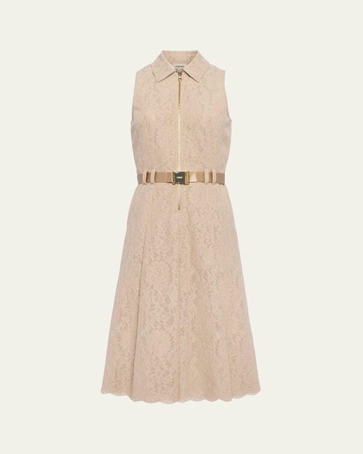 L'Agence Natural Kylo Belted Lace Shirtdress