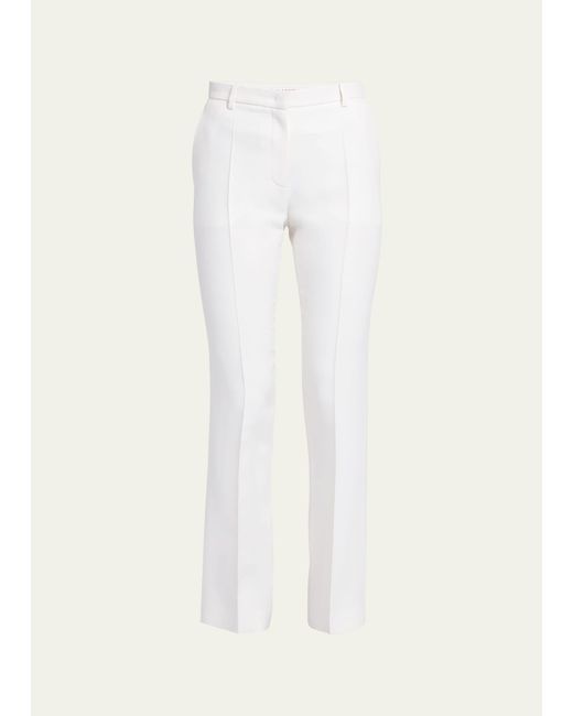 Valentino Garavani White Crepe Couture Slim-fit Wool Pants