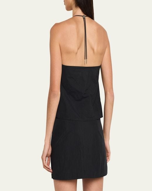Still Here Black Toggle Halter Tank Top
