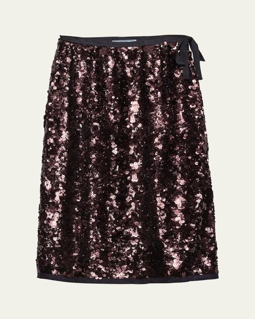 Prada Black Sequined Midi Skirt