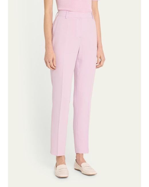 Lafayette 148 New York Pink Clinton Finesse Crepe Ankle Pants