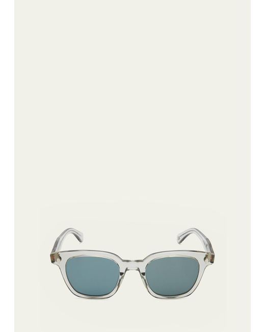 Garrett Leight Natural Broadway Sun Clear Acetate Rectangle Sunglasses for men