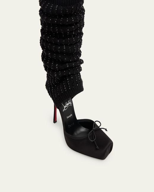 Christian Louboutin Black 110Mm Cassia Annmac Satin Leg Warmer Pumps