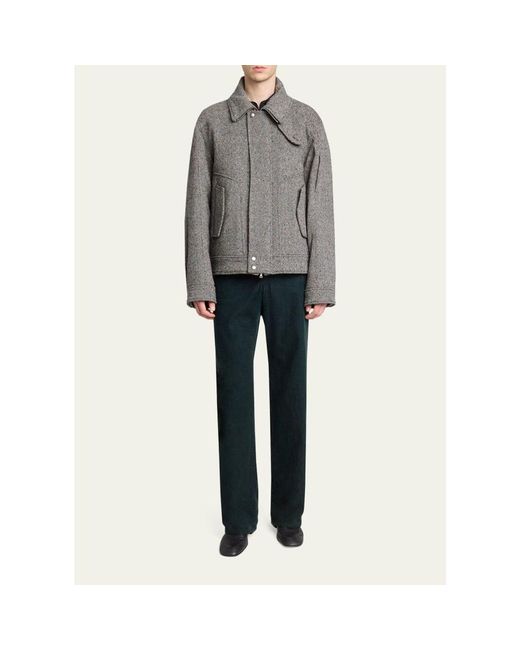 Dries Van Noten Gray Tweed Wool Full-Zip Jacket for men