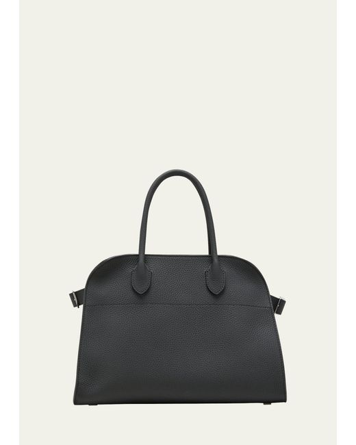The Row Black Margaux 12 Top-handle Bag In Leather