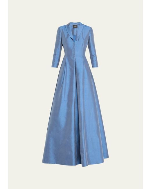 Akris Blue Shiny Coat Gown