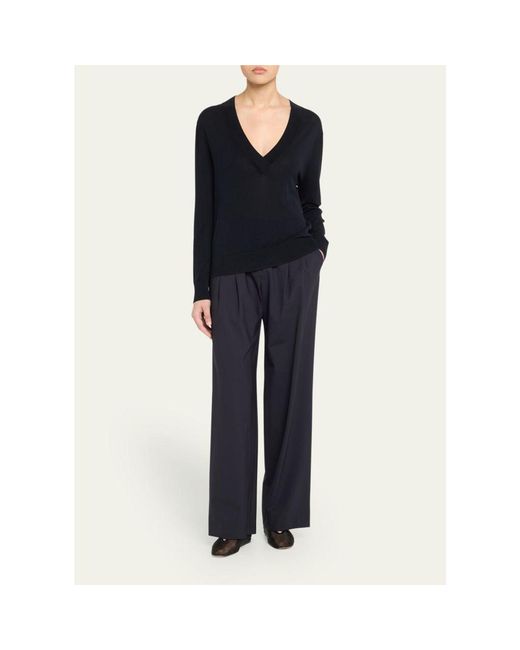 Twp Blue Perfect Deep V Wool Sweater