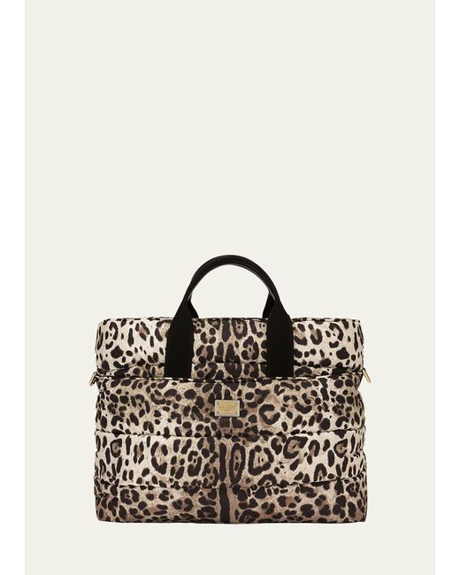 Dolce & Gabbana Leopard-print Diaper Bag W/ Changing Mat in Black | Lyst