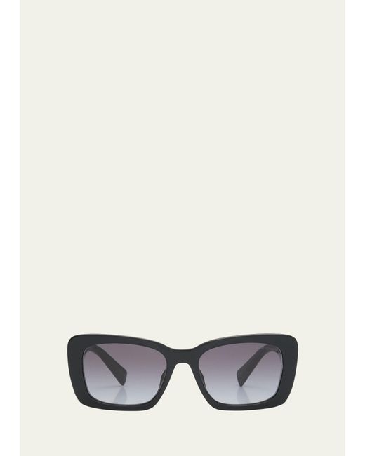 Miu Miu Gray Mu 07ys Gradient Logo Acetate Rectangle Sunglasses