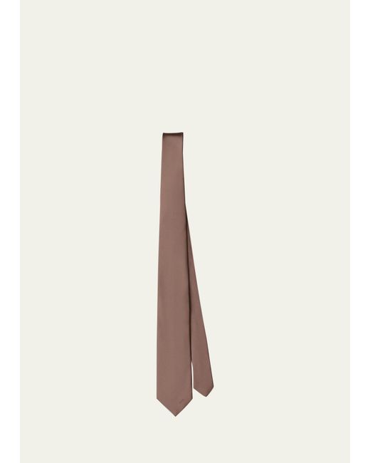 Prada White Solid Poplin Tie for men