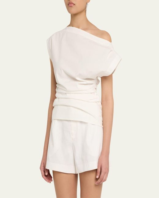 A.L.C. Blue Nara One-Shoulder Top